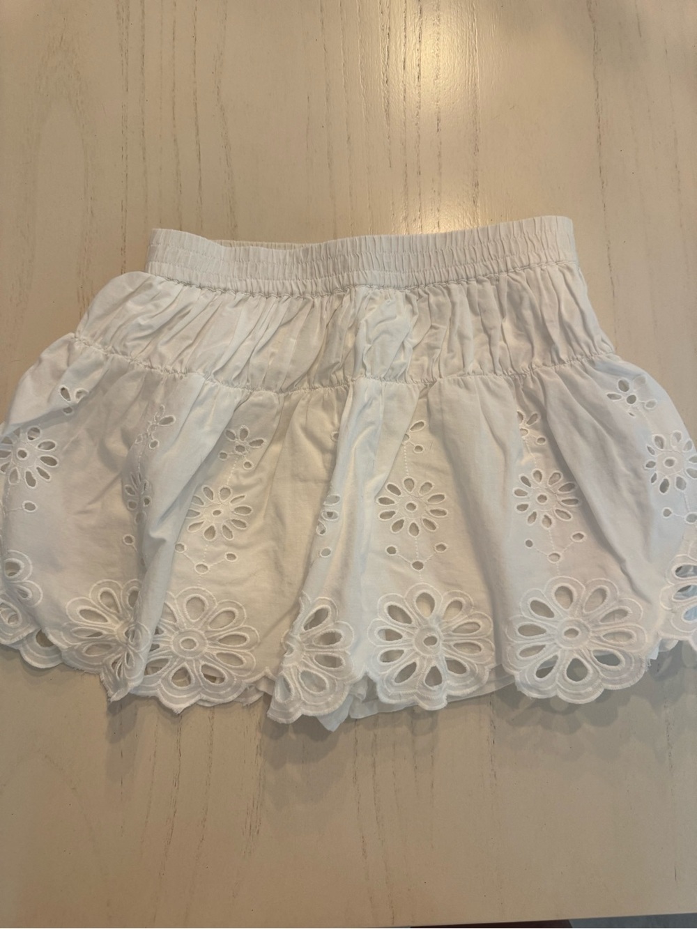 Zara girls White Eyelet Elastic Waist Skort - Age 11/12